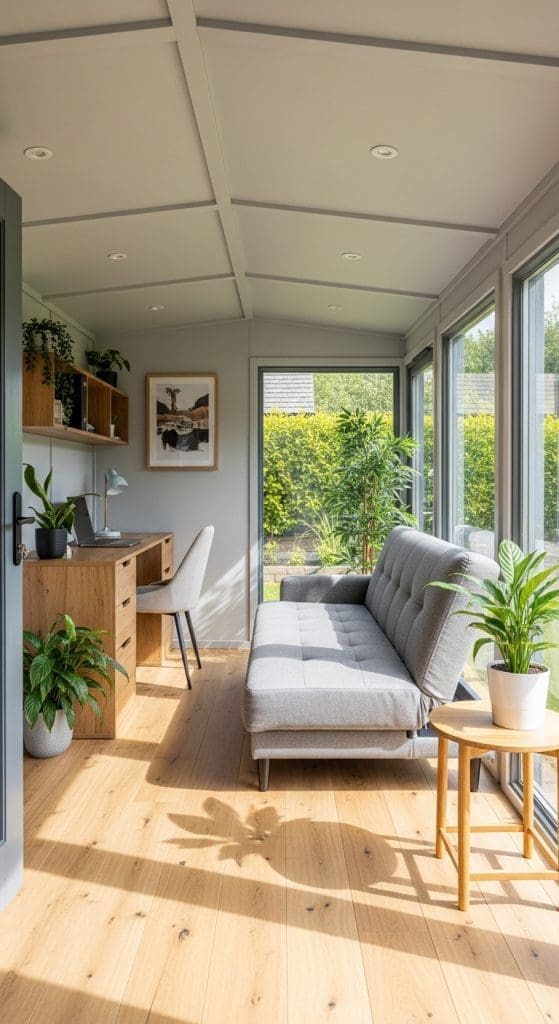 fold out bed in garden shed