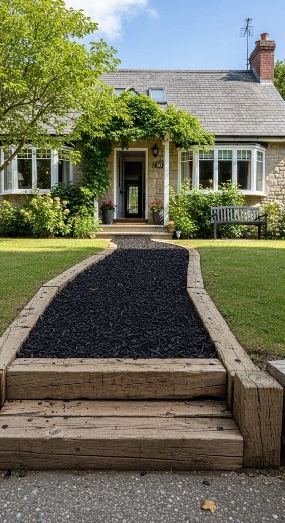 timber and mulch entrance