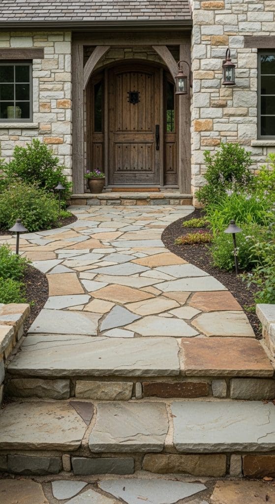 flagstone entranceway