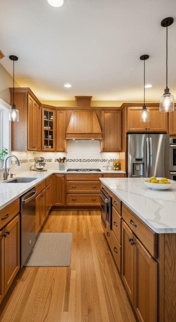 Granite worktops in a kitchen