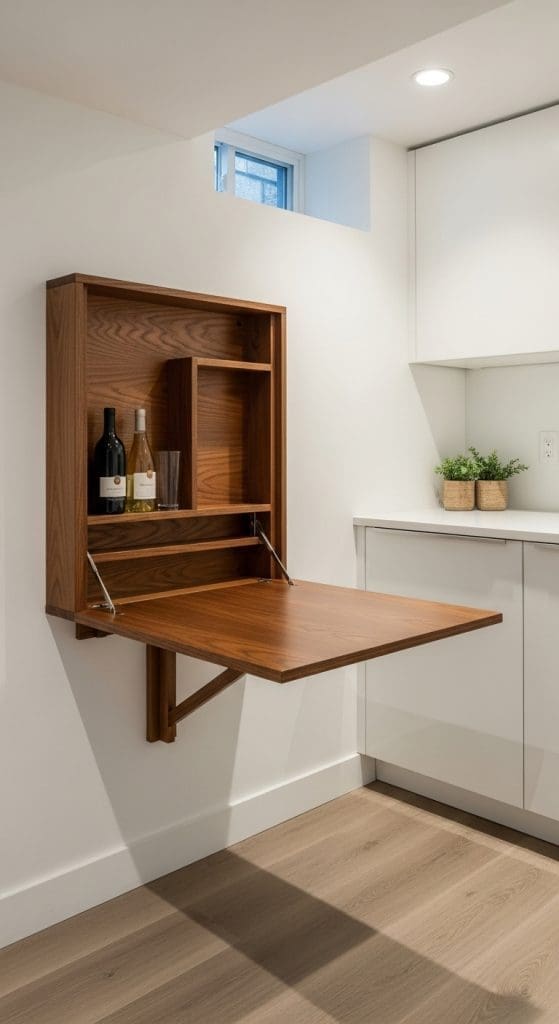 fold down table in small kitchen