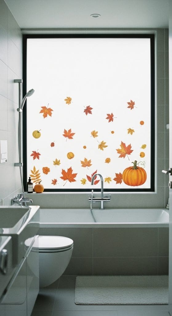 Fall Bathroom Decor window cling