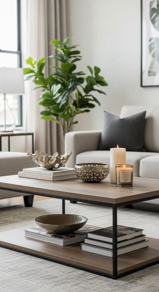 Coffee Table Styling with three objects