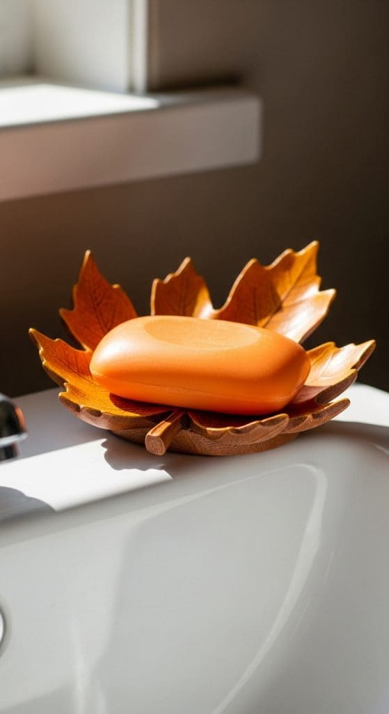autumn leaf soap holder and autumn soap