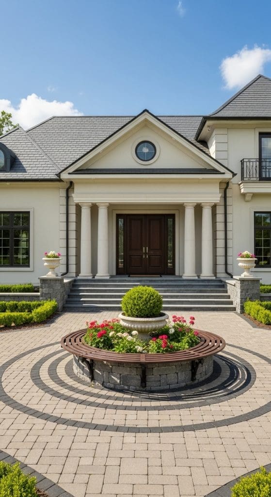 circular Front Yard Walkway Ideas