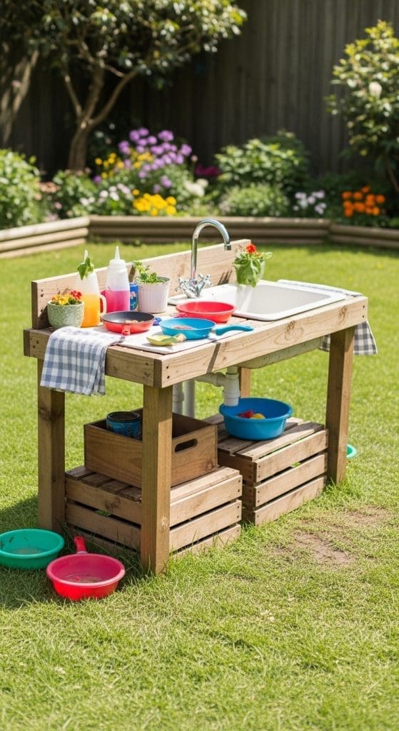 DIY mud kitchen for kids