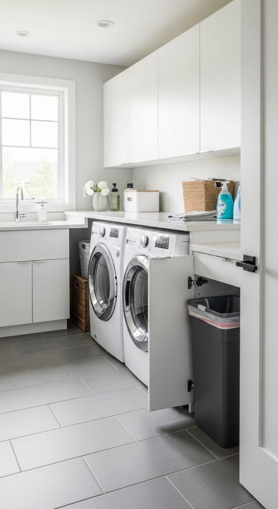 Built-In Trash Bin for Lint and Dryer Sheets