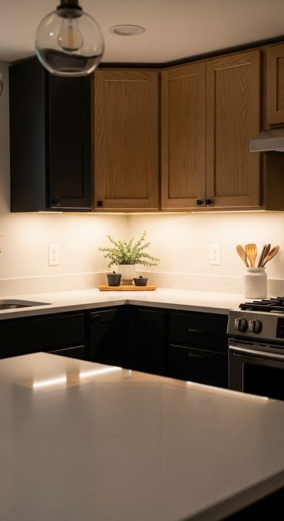 LED lights in Basement Kitchen