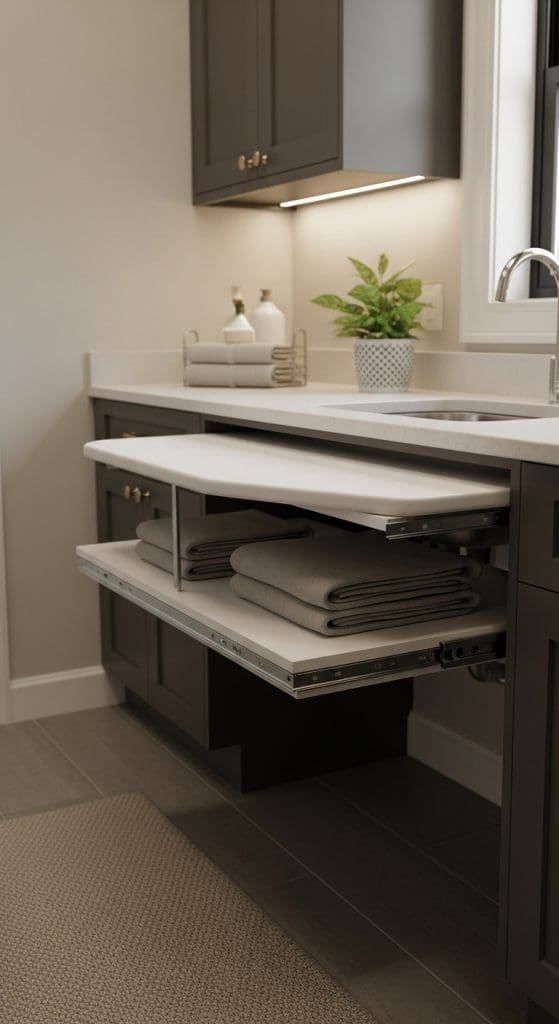 Slide-Out Folding Board Beneath the Countertop