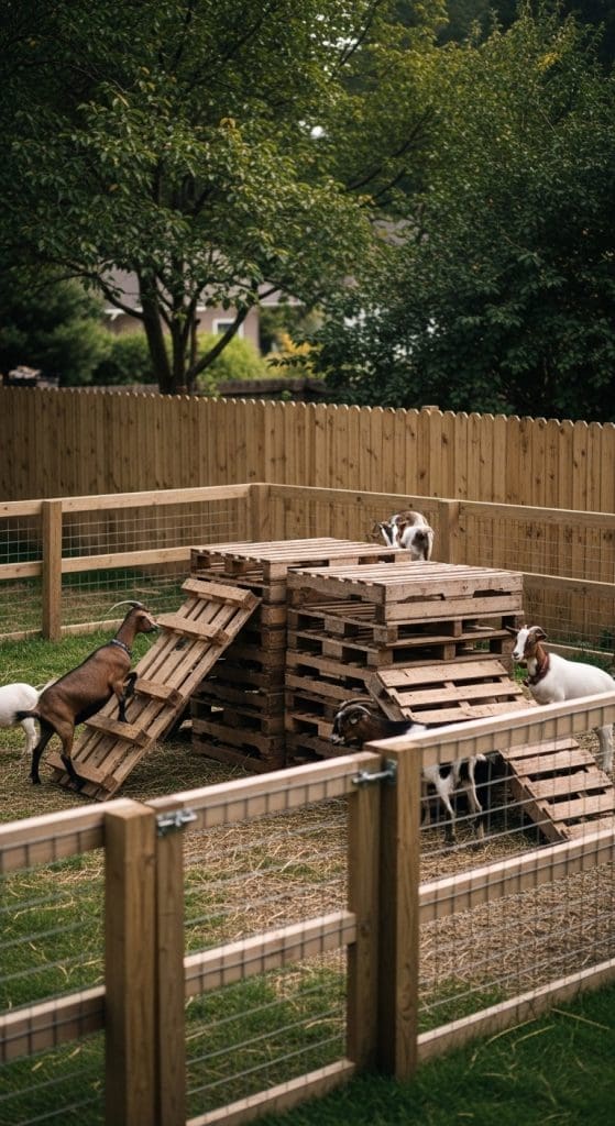 wooden crates stacked on top of each other