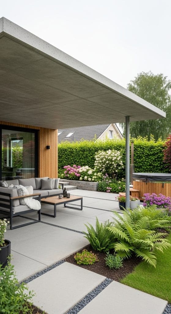 concrete roof Covered Outdoor Patio area