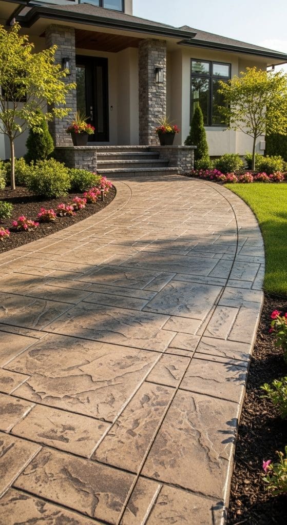stamped concrete entranceway