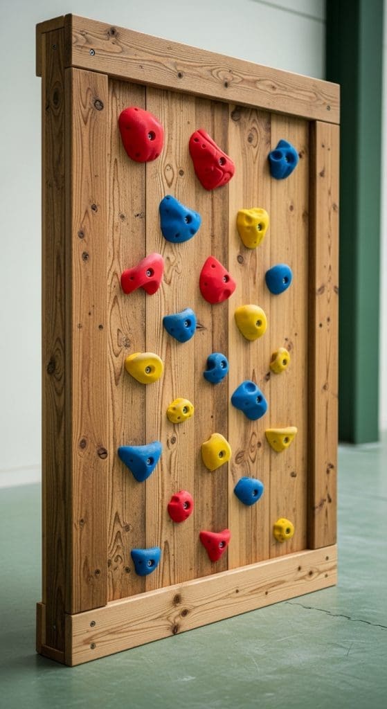 DIY climbing frame made from an old pallet