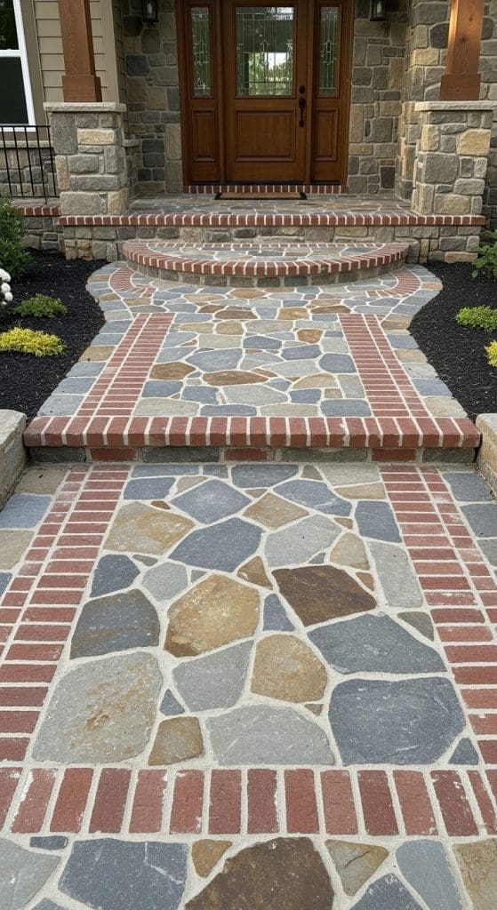 Stone and brick entranceway
