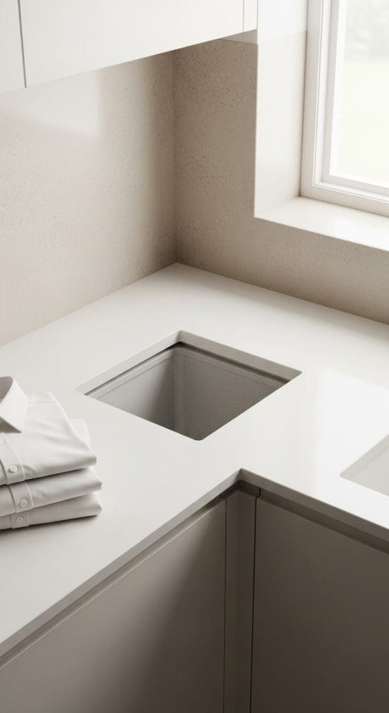 Built-In Lost and Found Bin Into the Countertop