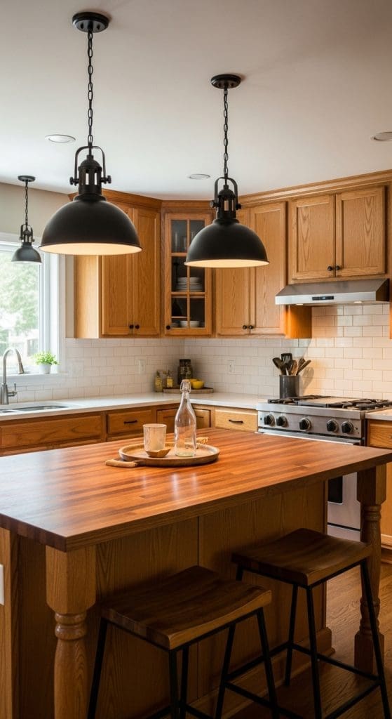 black lighting in a kitchen
