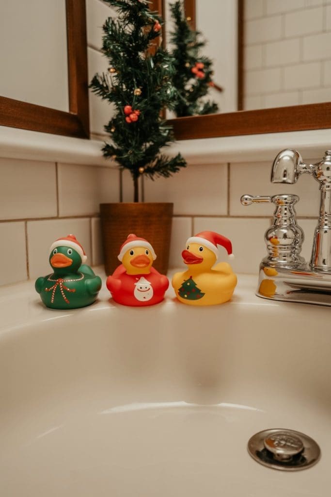 Christmas rubber ducks Christmas Bathroom Decor
