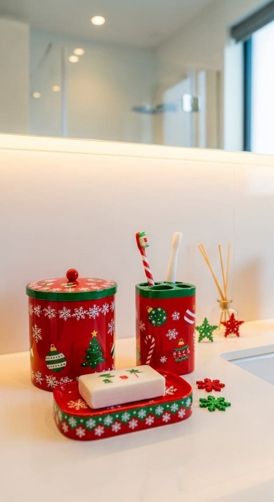 christmas toothbrush holder Christmas Bathroom Decor
