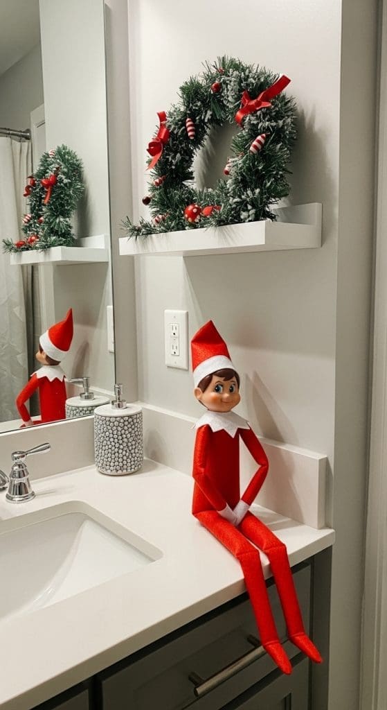elf on the shelf Christmas Bathroom Decor
