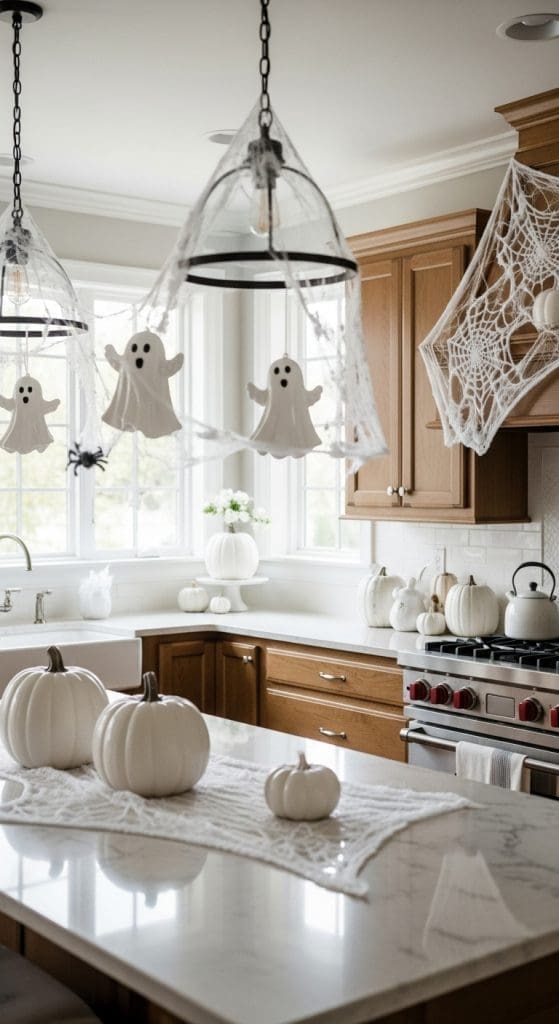 white halloween kitchen decor 