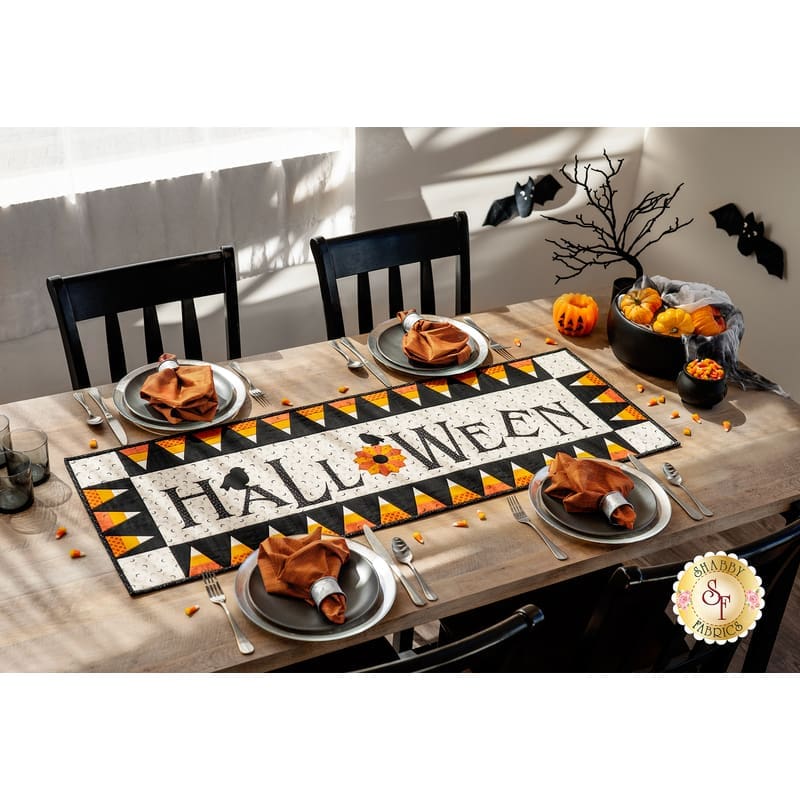 Halloween themed table mat on a kitchen table