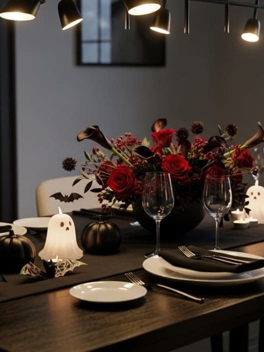 elegant halloween dining table decor