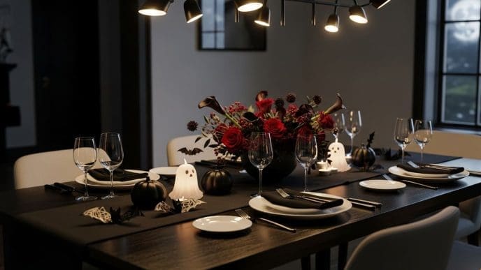 elegant halloween dining table decor