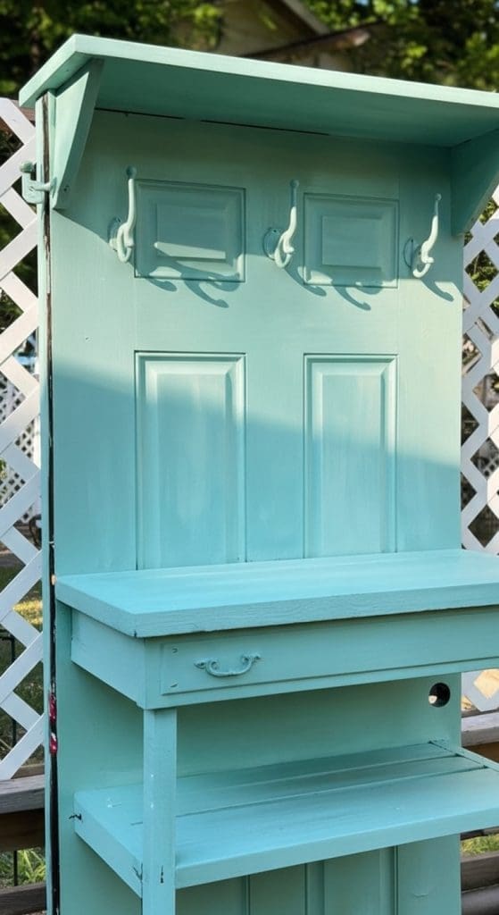 potting bench made from an old dresser