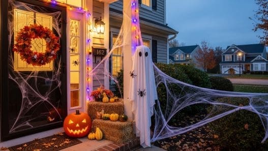 front door halloween decor