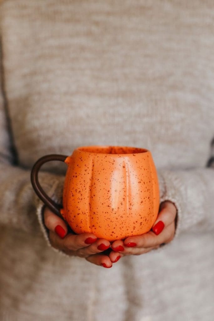 large orange pumpkin mug
