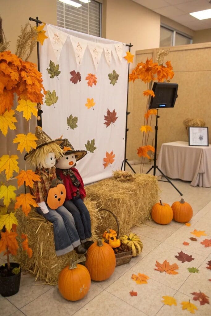 Thanksgiving photo booth where guests can take photos 