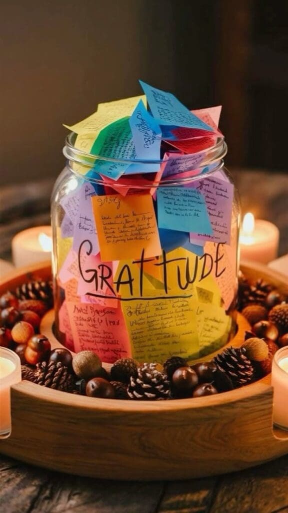 Gratitude jar full of notes