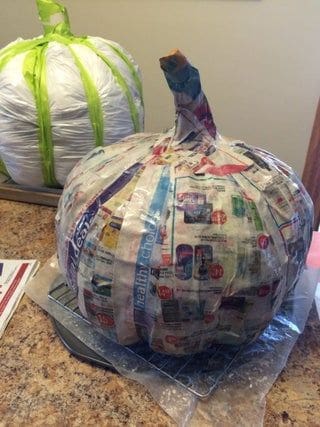 papier-mache pumpkins that can be DIY'd