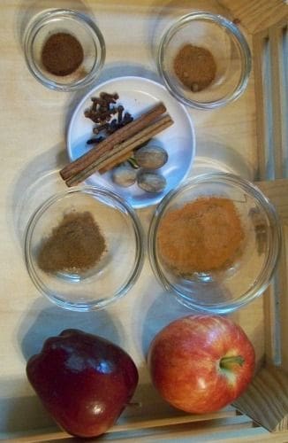spices but into different bowls which can be smelt by guests as thanksgiving entertainment